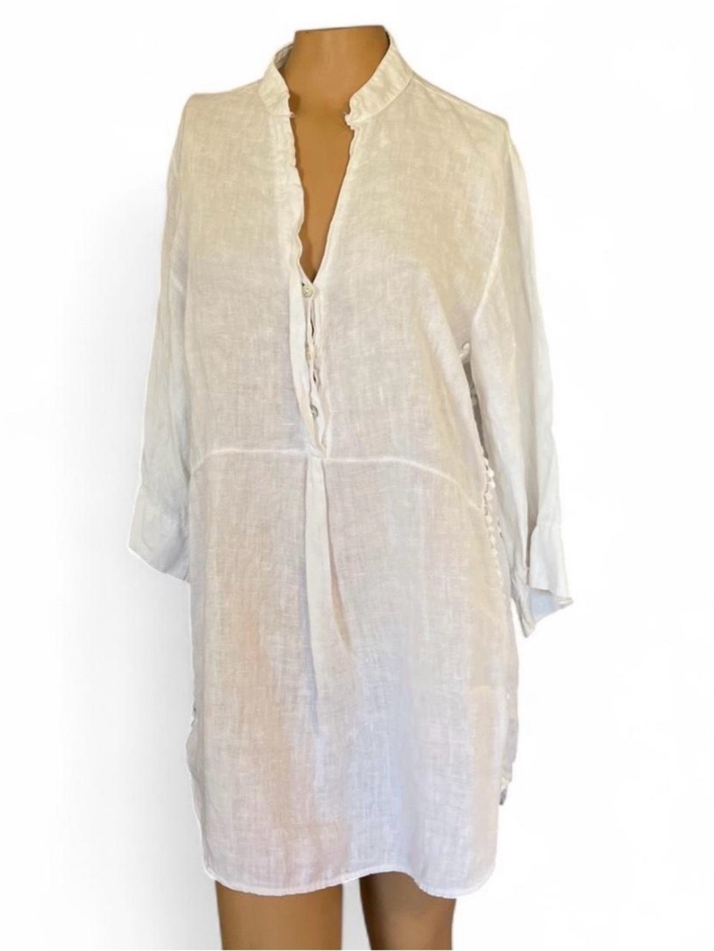 Laura Bianchi White Linen Tunic Top